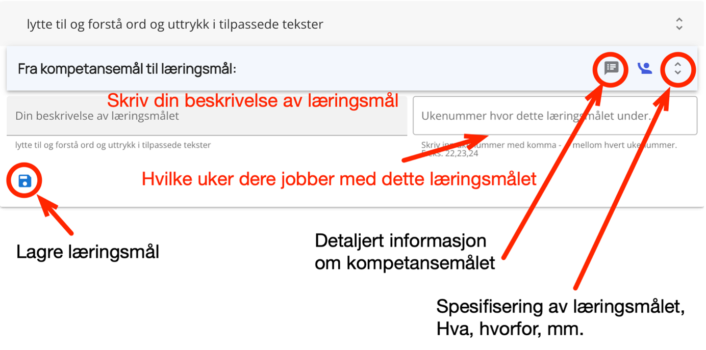 Beskriv læringsmål