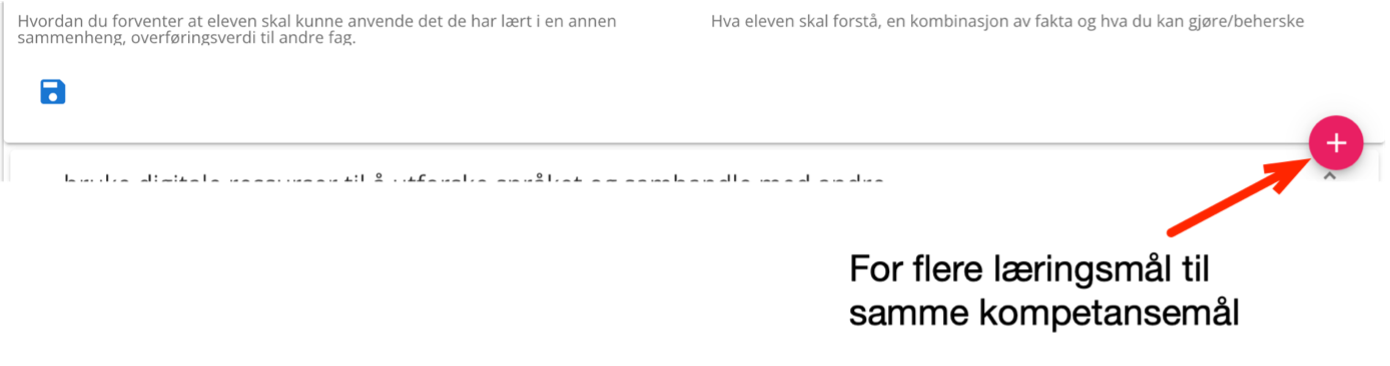 Detaljer til et læringsmål